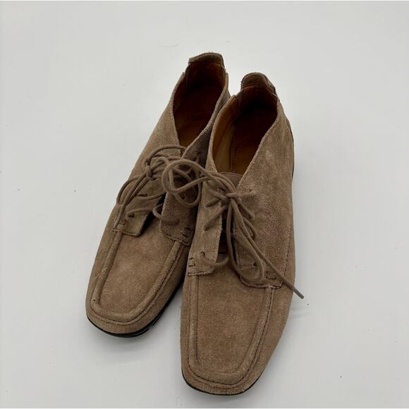 Easy Spirit Adagio Brown Boots Suede Square Toe Lace Up Loafers Women’s Size 8.5 - Picture 2 of 7